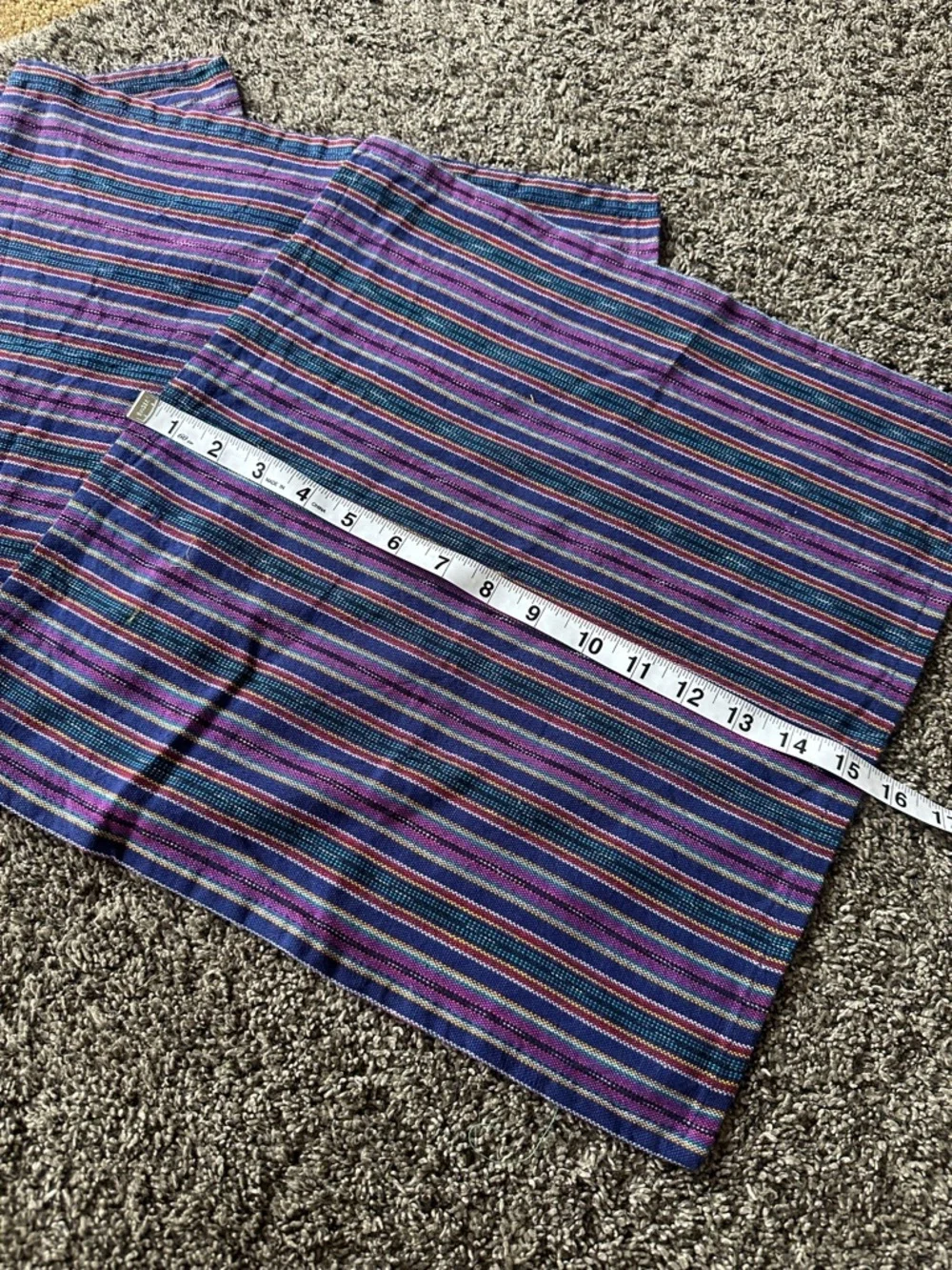 100% Authentic Guatemalan Cotton Striped Purple Kitchen Napkin Set of 4 Handmade